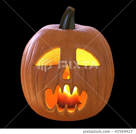 Download Jack O Lantern Pumpkin Isolated On Black Stock Illustration 43569427 Pixta