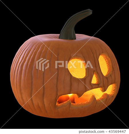 Jack O' Lantern Pumpkin isolated on black... - Stock Illustration ...