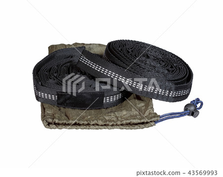 Two hammock tree straps isolated on white. High resolution photo. 43569993