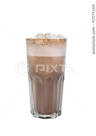Cocoa with marshmallow isolated white Cocoa with marshmallow isolated white 43574164
