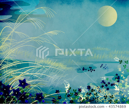 Moonlit grassland blue 43574869