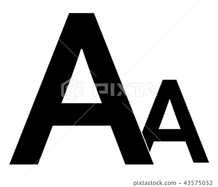 font size icon on white background. flat style.  43575032