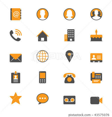 Contact flat icons 43575076