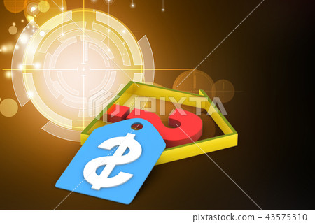real estate business with question mark and dollar 43575310