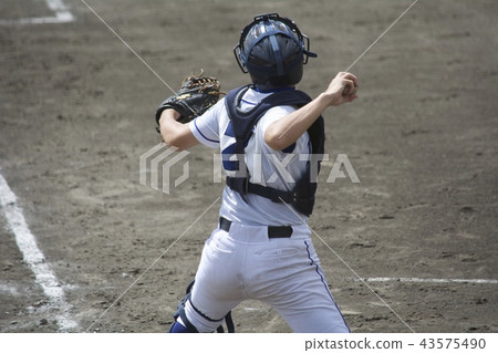 High School Baseball Catcher 43575490