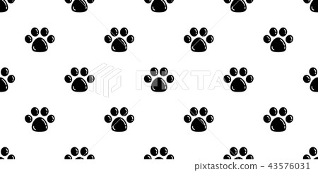 Dog Paw Seamless Pattern Vector Cat Paw Cartoon Stock Illustration 43576031 Pixta