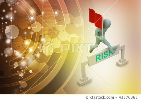 person jumping over word risk with flag person jumping over word risk with flag 43576363