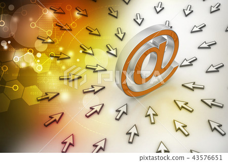 e-mail sign with  mouse pointer 43576651