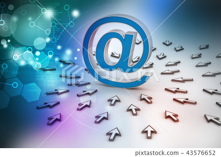 e-mail sign with  mouse pointer 43576652