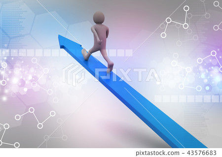 Businessman walking on growing arrow - Stock Illustration [43576683 ...