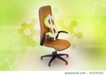 Dollar sign sitting the executive chair 43576702