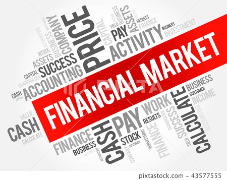 Financial market word cloud collage Financial market word cloud collage 43577555