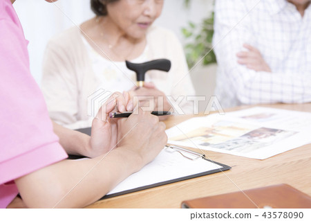 Facility information for elderly people facilities Charged nursing home entrance guidance Body parts Parts cut Faceless 43578090