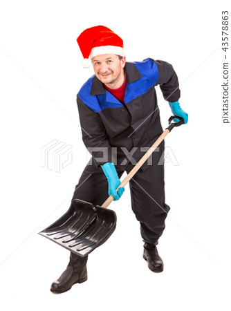 Male model as a cleaner of a street. 43578863