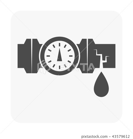burst pipe icon 43579612