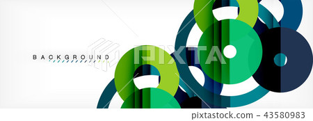 Colorful rings on grey background, modern geometric pattern design. Vector business or technology 43580983