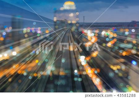 Twilight city blur light downtown 43581288