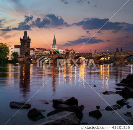 Dawn over Charles Bridge 43581396