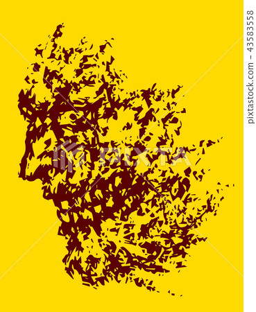 Scary profile with maniacal expression. Vector 43583558