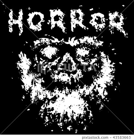 Horrible bearded ghost face of Santa. Vector  43583663
