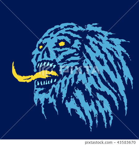 Demon head with tongue hanging out. Vector Demon head with tongue hanging out. Vector 43583670