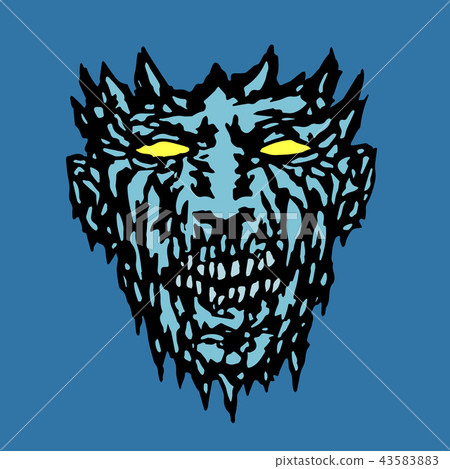 Evil monster face. Vector illustration. 43583883