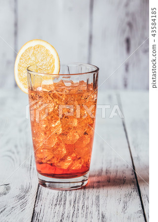 glass of aperol spritz cocktail Stock Photo