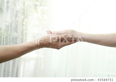  Two people holding hands 43584731