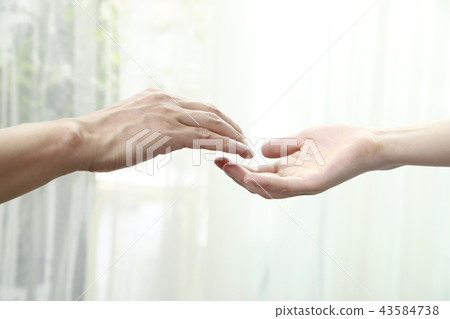 Two men and women holding hands 43584738