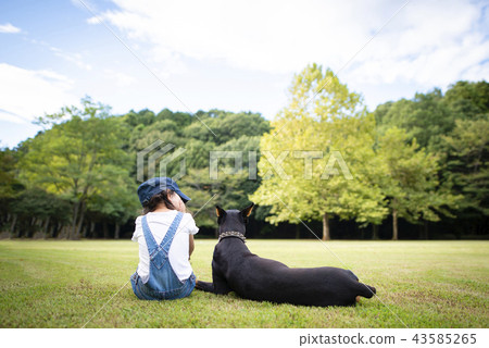 兒童和狗 兒童和狗 43585265