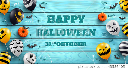Halloween background with Halloween Ghost Balloons 43586405