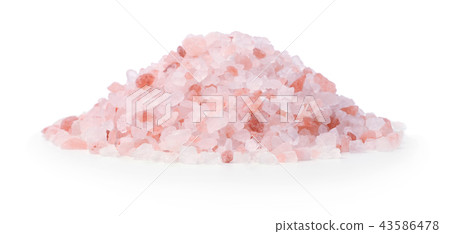 Pink himalayan salt isolated Pink himalayan salt isolated 43586478