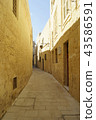 Empty alley in Mdina. 43586591