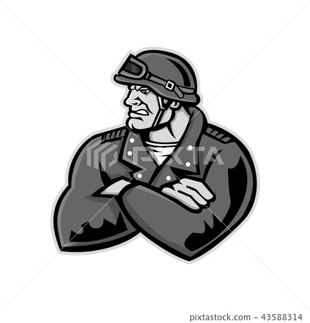 Biker Arms Crossed Mascot 43588314