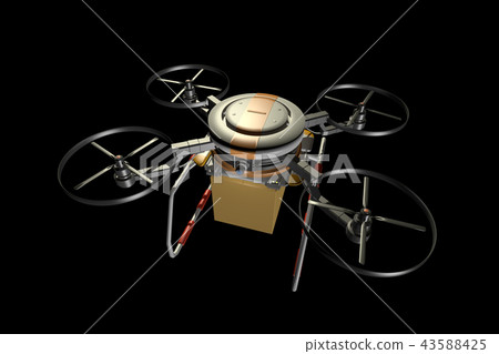 Drone delivery image (black background) 43588425