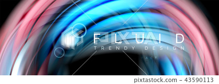 Flowing glowing color motion concept, trendy abstract layout template for business or technology 43590113