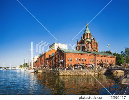 Embankment of Helsinki at summer evening, Finland Embankment of Helsinki at summer evening, Finland 43590437