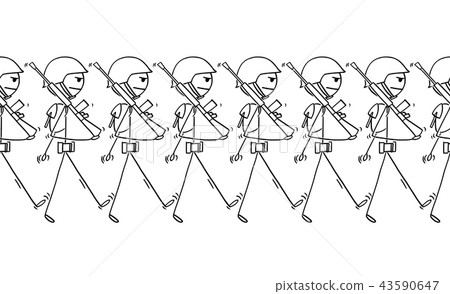 Cartoon of Modern Soldiers Marching on Parade... - Stock Illustration  [43590647] - PIXTA