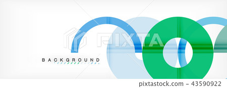 Colorful rings on grey background, modern geometric pattern design. Vector business or technology 43590922
