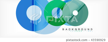 Colorful rings on grey background, modern geometric pattern design. Vector business or technology 43590929