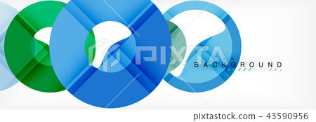 Colorful rings on grey background, modern geometric pattern design. Vector business or technology 43590956
