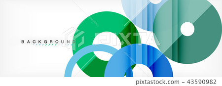 Colorful rings on grey background, modern geometric pattern design. Vector business or technology 43590982
