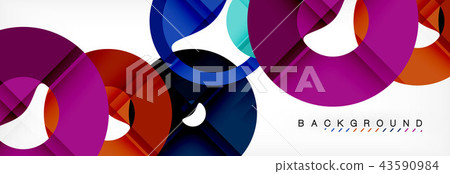 Colorful rings on grey background, modern geometric pattern design. Vector business or technology Colorful rings on grey background, modern geometric pattern design. Vector business or technology 43590984