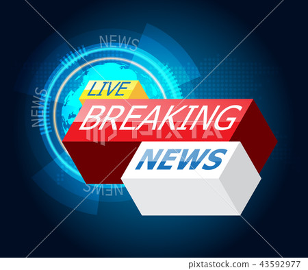 breaking news with world map background 43592977