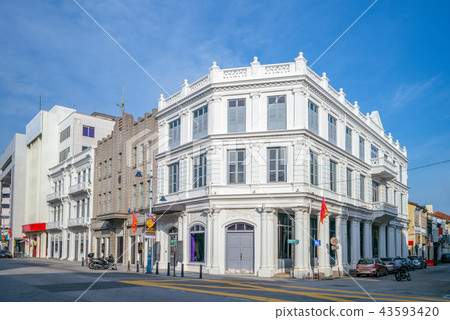 street view of george town, penang, malaysia 43593420