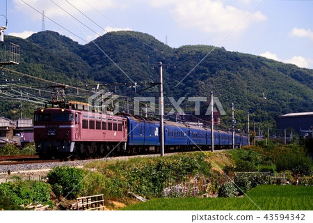 1994年EF81108藍色列車24系列日本海第4號在東海道線上運行 43594342