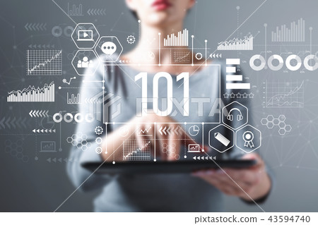 101 with woman using a tablet 101 with woman using a tablet 43594740