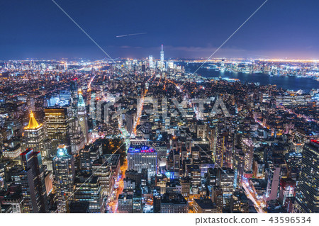newyork skyline at night.usa 43596534