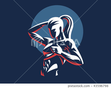 Woman fitness emblem. 43596798