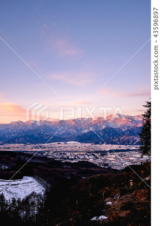 Winter scenery of Shinshu and Omachi city 43596897